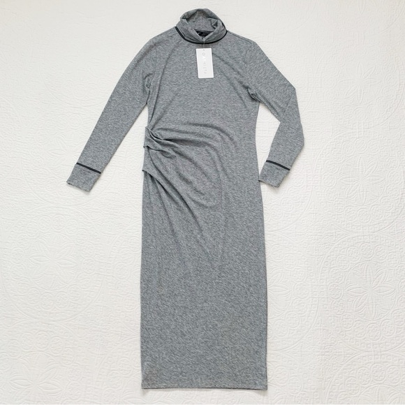 Athleta Industry‎ Turtleneck Dress, Charcoal Heather - Picture 2 of 5